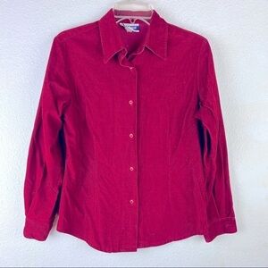 PENDLETON Corduroy Knockabouts. Burgundy button down w/ long sleeves. Size 6